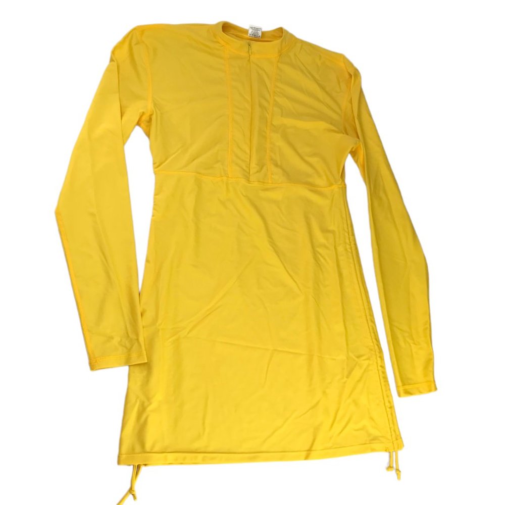 SAILBEE Swim Coverup Dress UPF Sun Protection Yellow Long Sleeve L Rash Guard